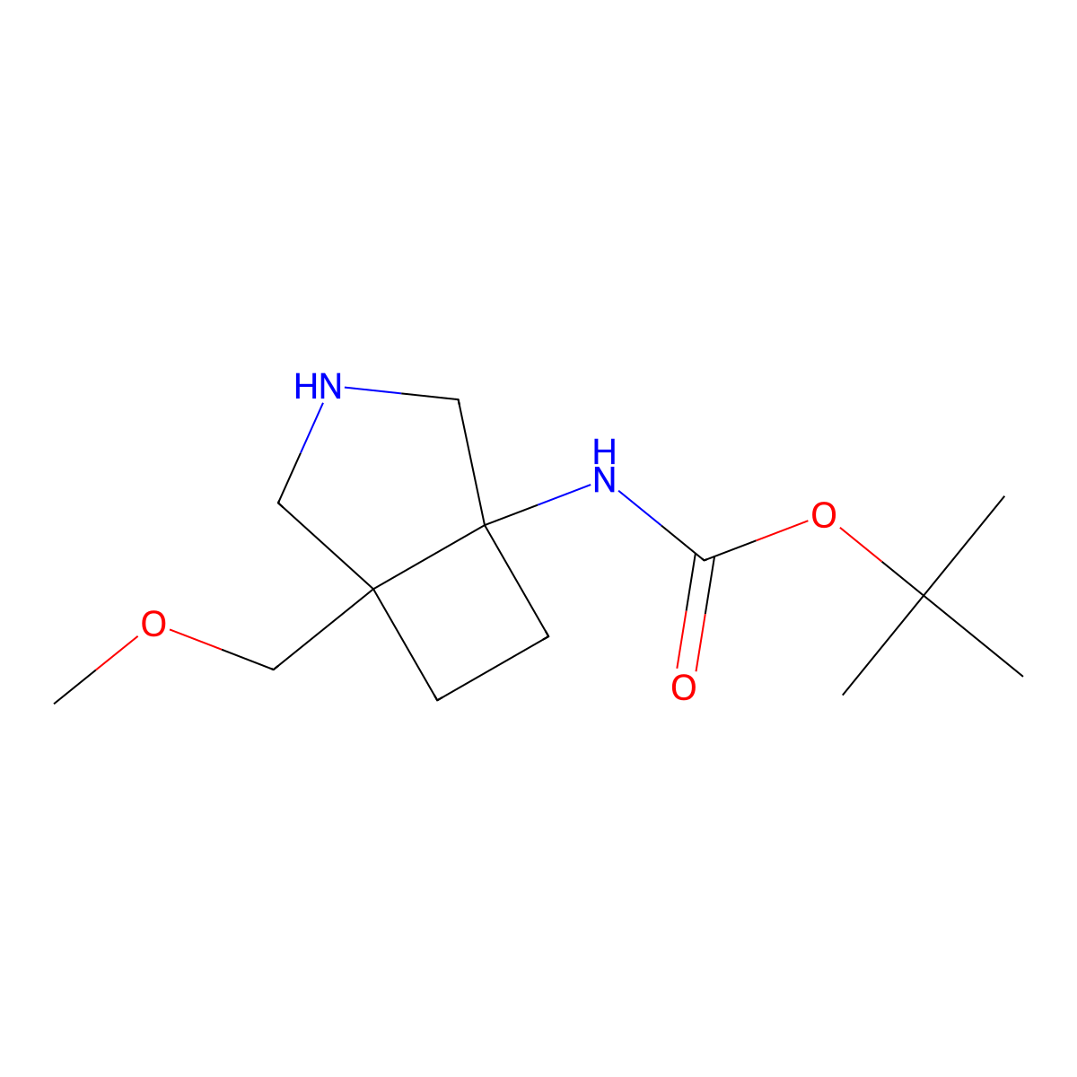 tert-Butyl ((1S,5S)-5-(methoxymethyl)-3-azabicyclo[3.2.0]heptan-1-yl)carbamate molecular structure, CAS 1037367-27-3