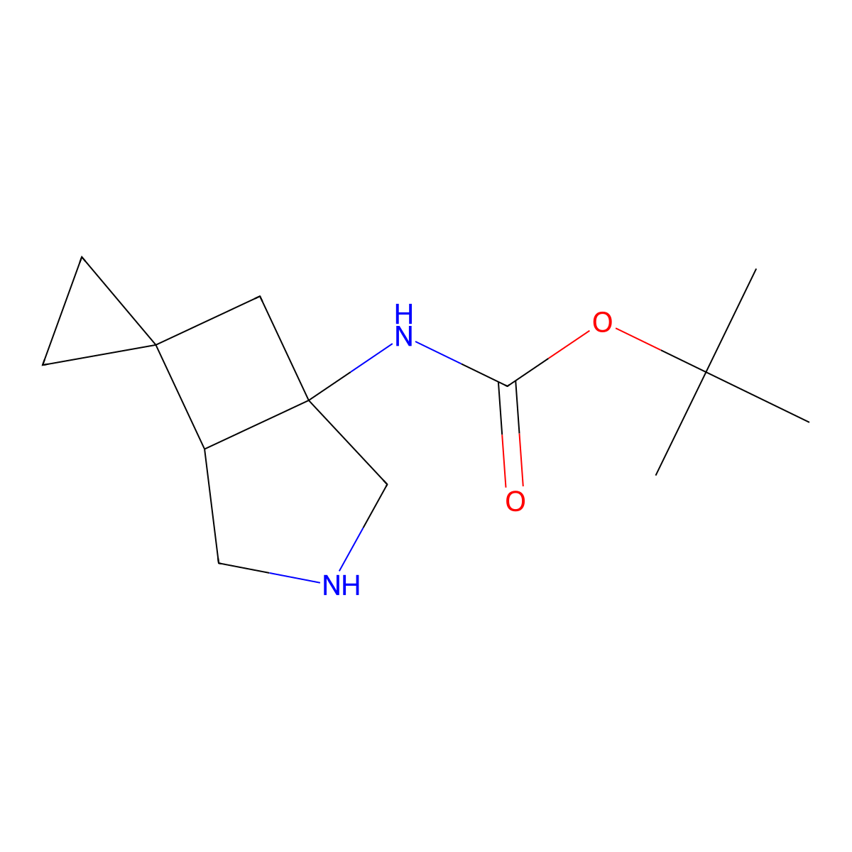 tert-Butyl ((1S,5R)-3-azaspiro[bicyclo[3.2.0]heptane-6,1'-cyclopropan]-1-yl)carbamate molecular structure, CAS 1037367-39-7