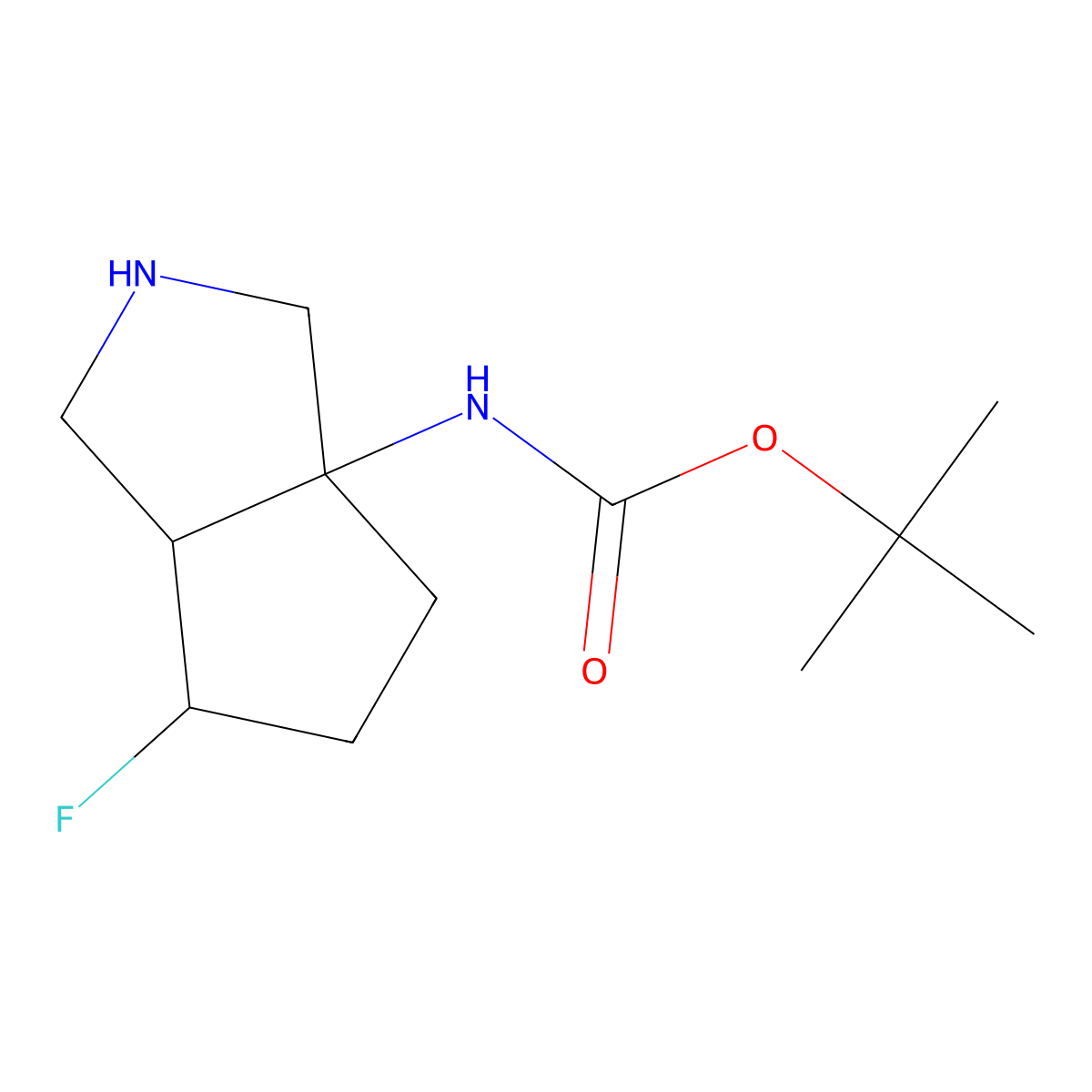tert-Butyl ((3aS,6R,6aR)-6-fluorohexahydrocyclopenta[c]pyrrol-3a(1H)-yl)carbamate molecular structure, CAS 1037367-75-1