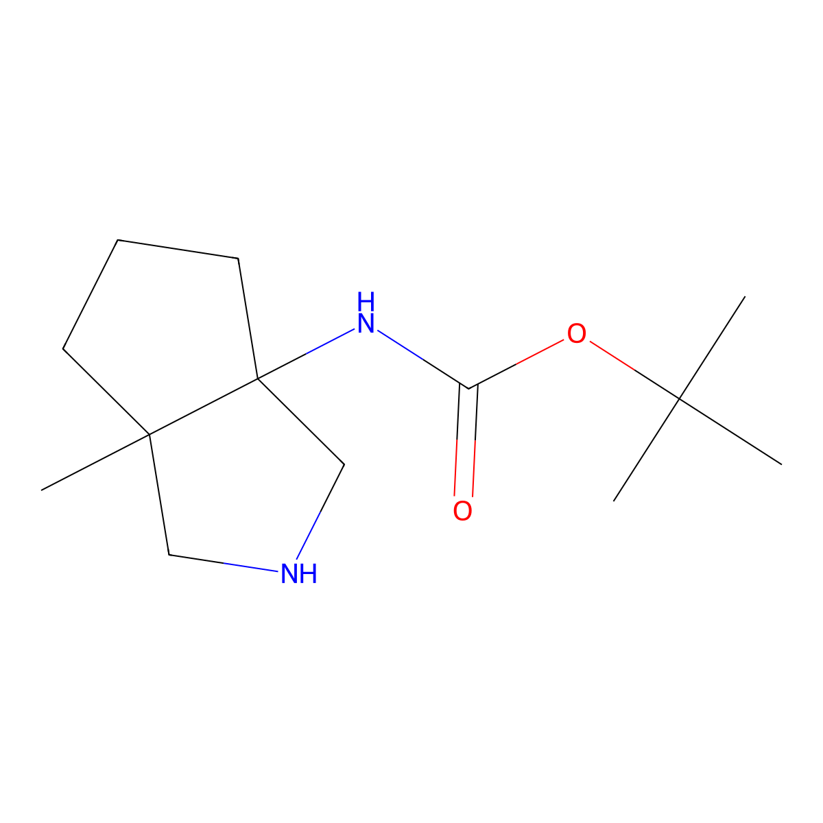 tert-Butyl ((3aS,6aR)-6a-methylhexahydrocyclopenta[c]pyrrol-3a(1H)-yl)carbamate molecular structure, CAS 1037367-87-5