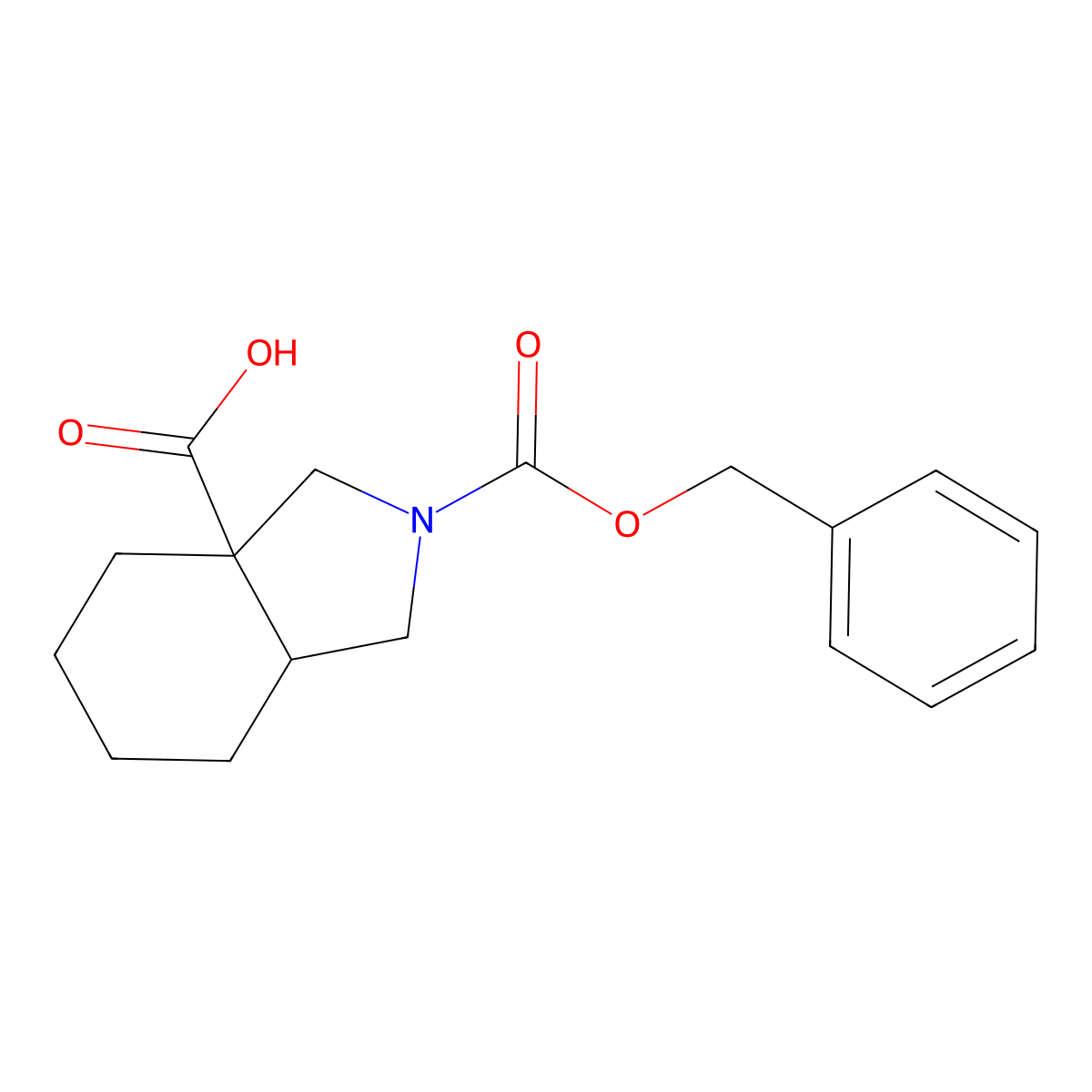 rac-(3aR,7aR)-2-[(benzyloxy)carbonyl]-octahydro-1H-isoindole-3a-carboxylic acid molecular structure, CAS 1037368-18-5
