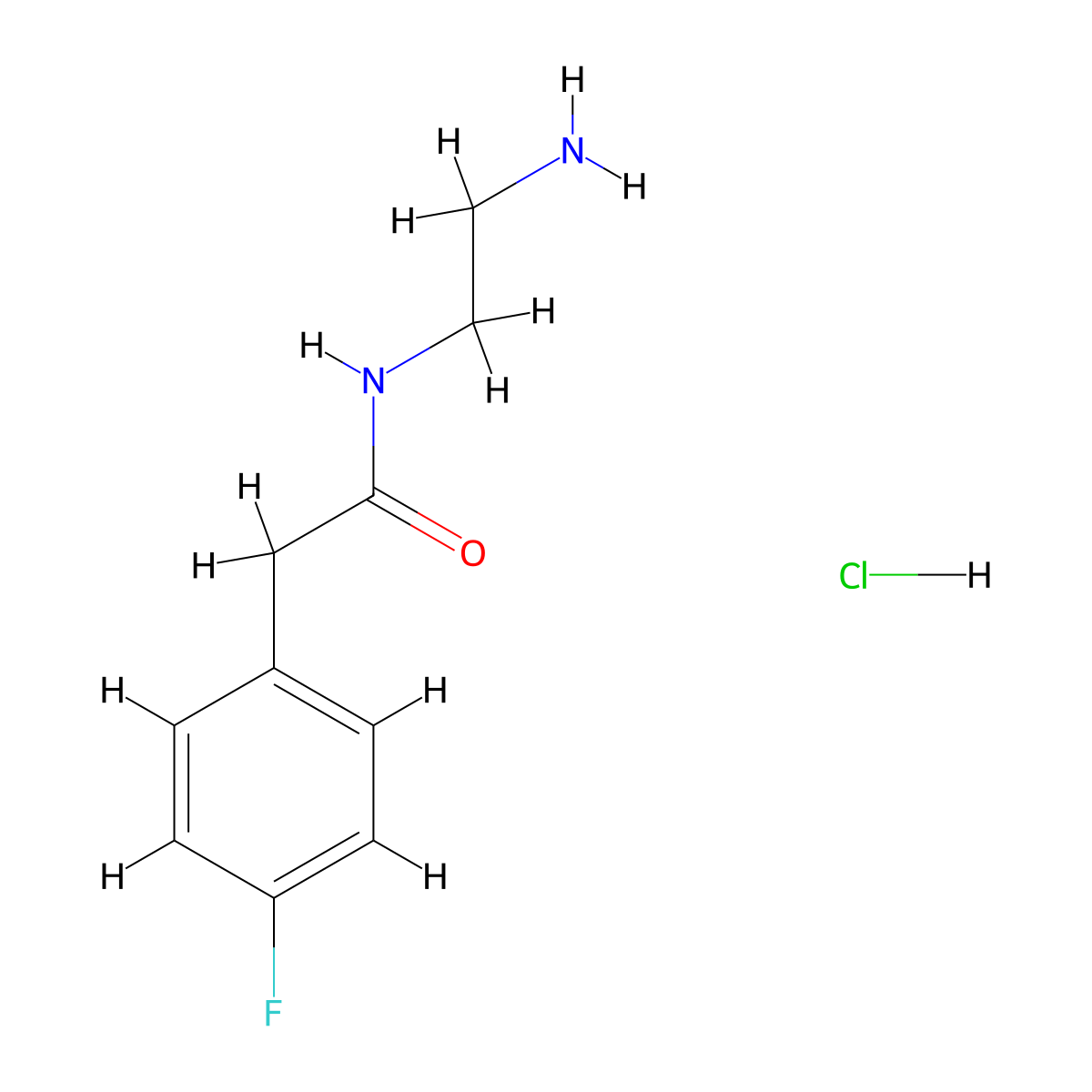 N-(2-aminoethyl)-2-(4-fluorophenyl)acetamide hydrochloride molecular structure, CAS 1037411-95-2
