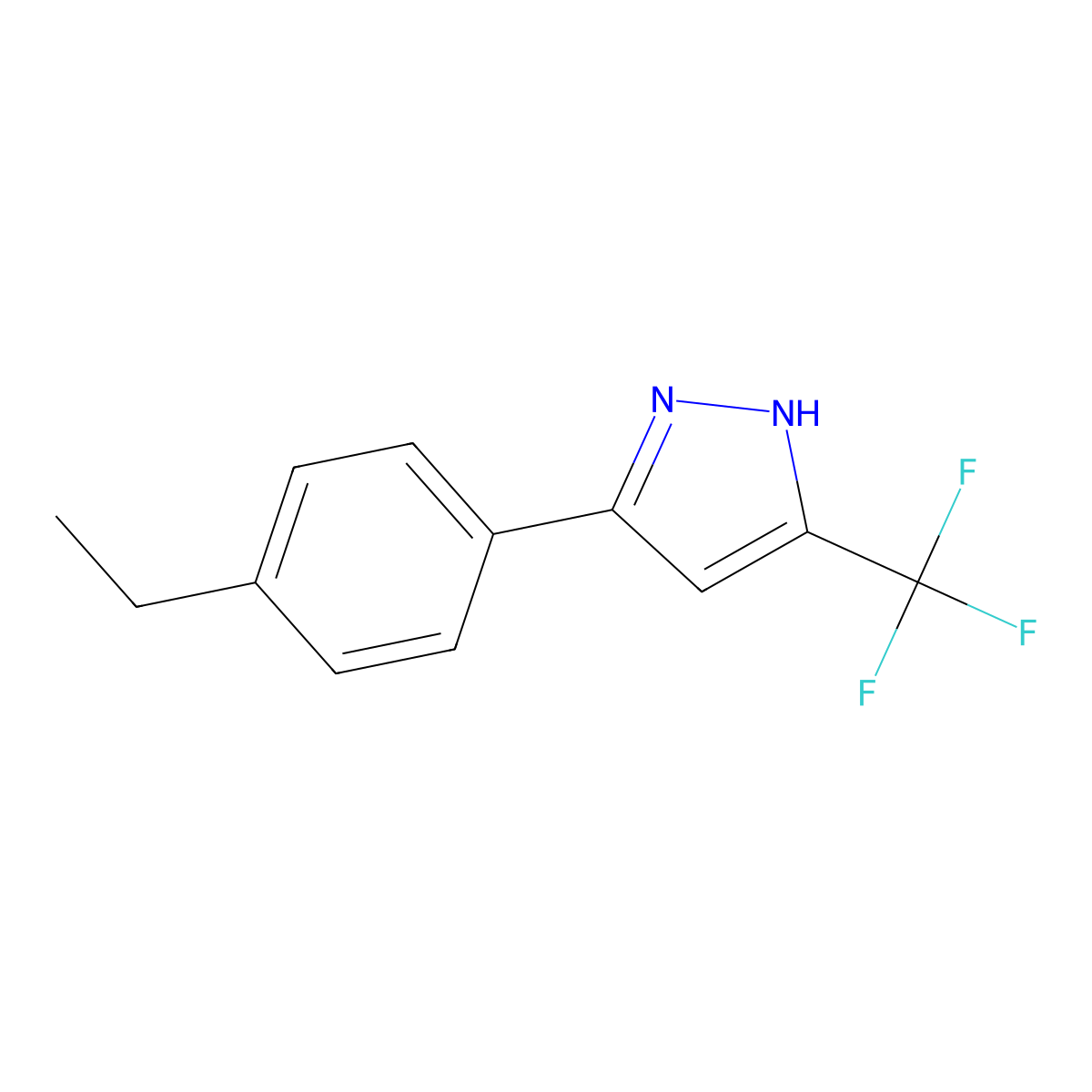 5-(4-ethylphenyl)-3-(trifluoromethyl)-1H-pyrazole molecular structure, CAS 1037420-88-4