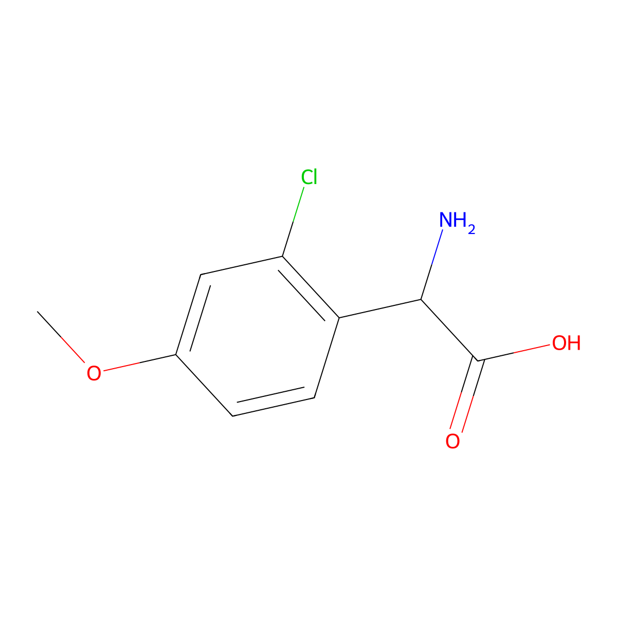 2-(2-Chloro-4-methoxyphenyl)-DL-glycine molecular structure, CAS 1037423-77-0