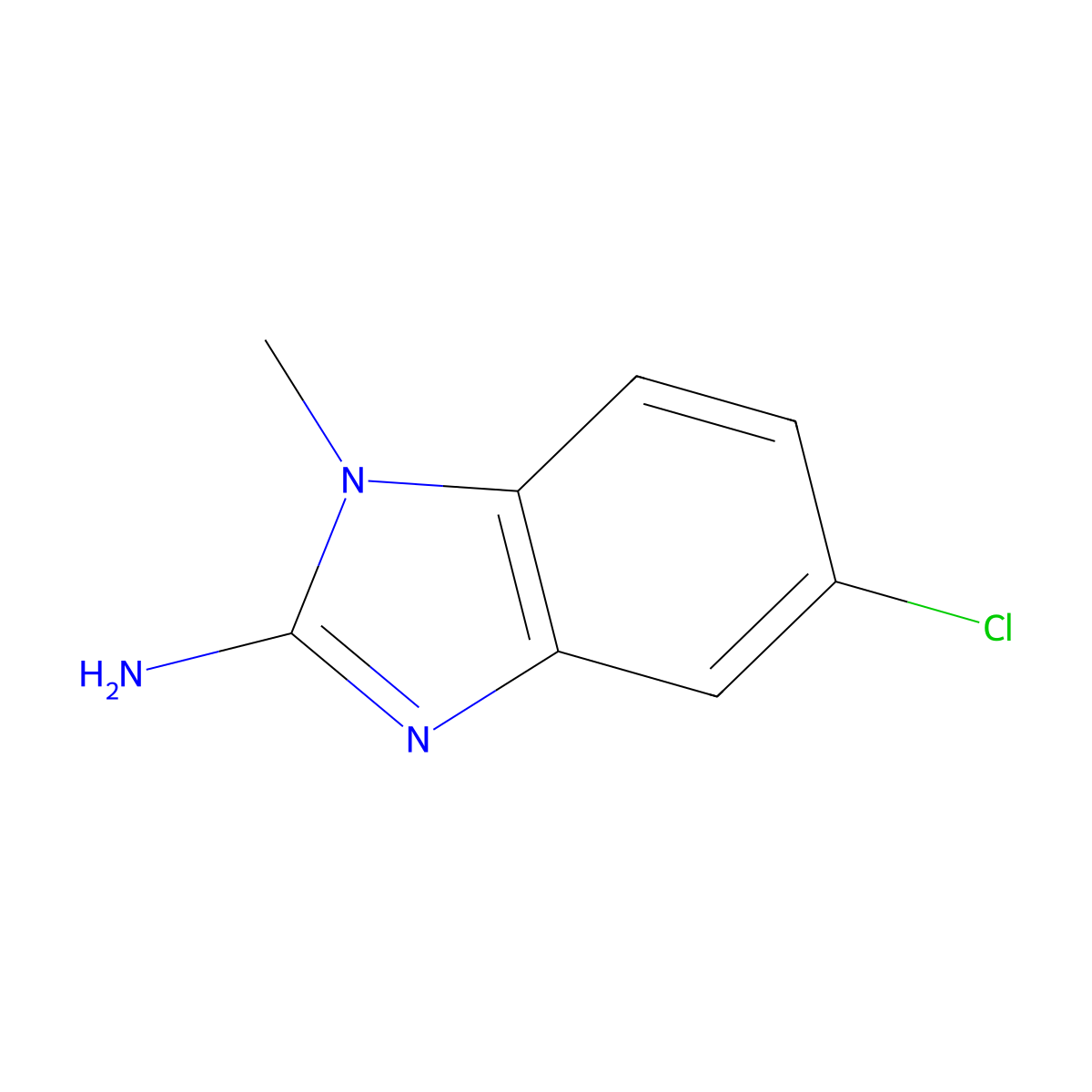 5-chloro-1-methyl-1H-1,3-benzodiazol-2-amine molecular structure, CAS 103748-25-0