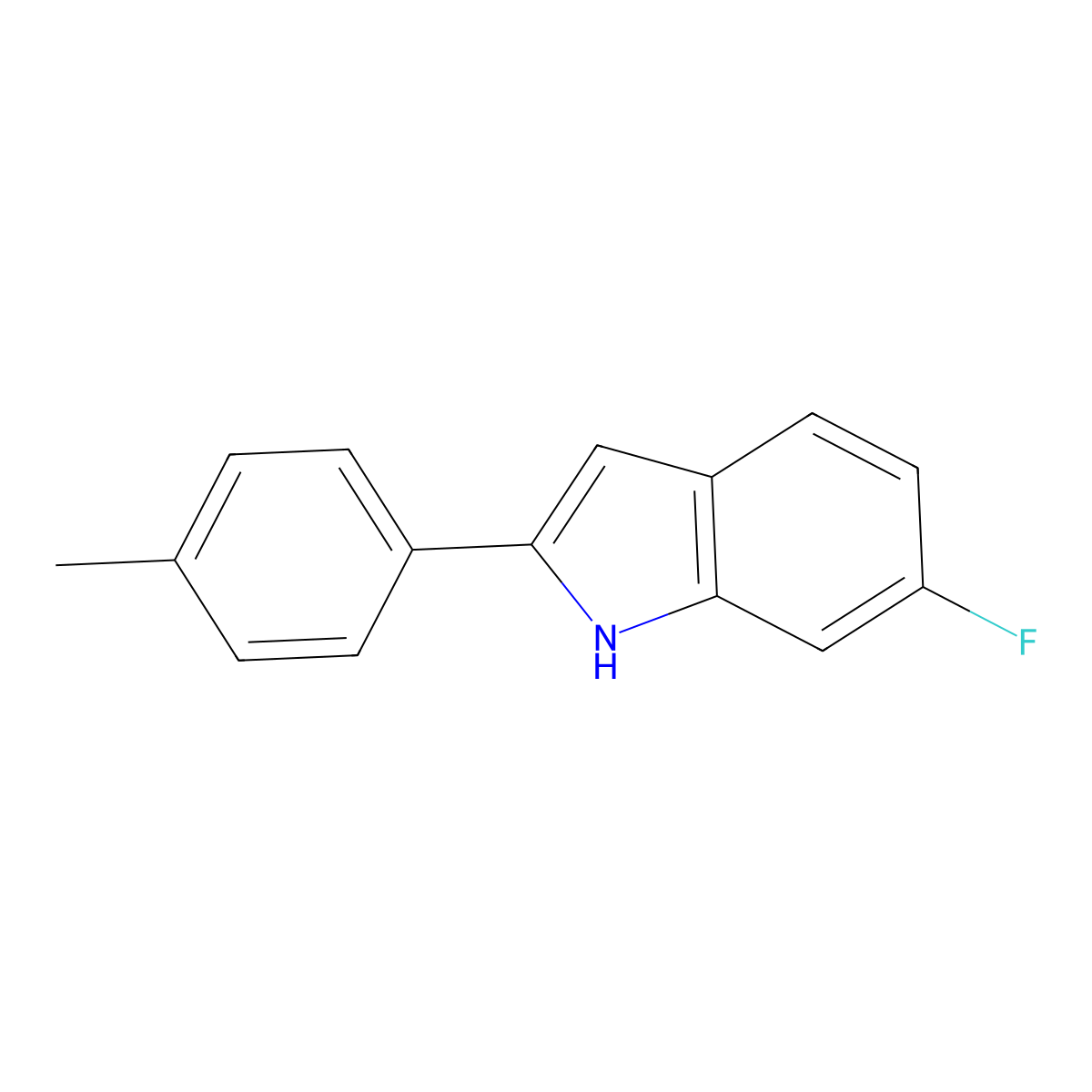 6-fluoro-2-(4-methylphenyl)-1H-indole molecular structure, CAS 1037493-61-0