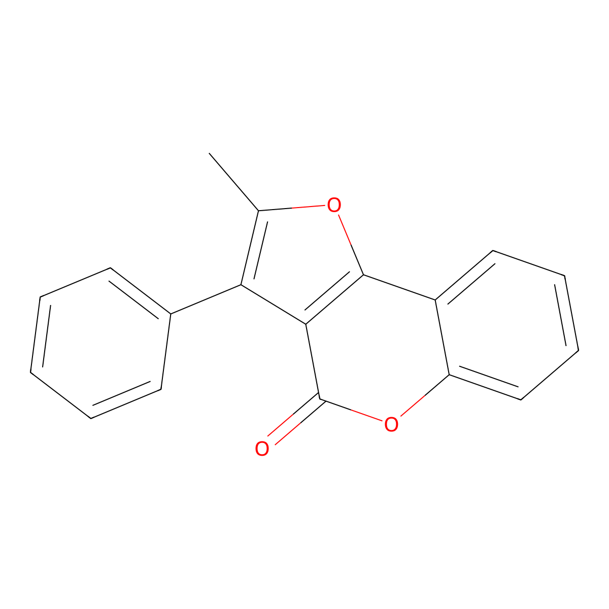 2-Methyl-3-phenyl-4H-furo[3,2-c]chromen-4-one molecular structure, CAS 10375-42-5