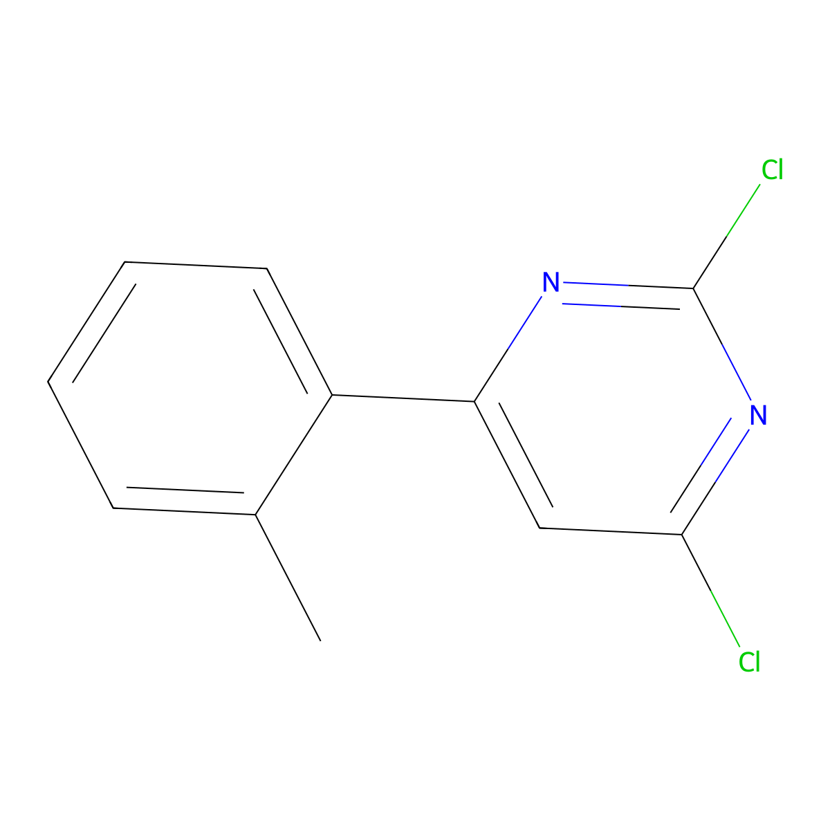 2,4-Dichloro-6-(2-tolyl)pyrimidine molecular structure, CAS 1037500-30-3
