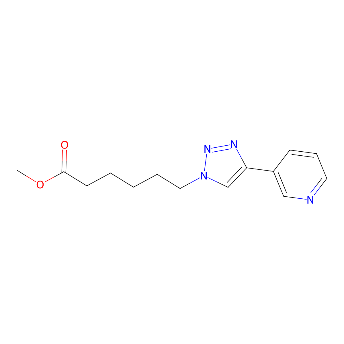 Methyl 6-(4-pyridin-3-yltriazol-1-yl)hexanoate molecular structure, CAS 1037511-21-9