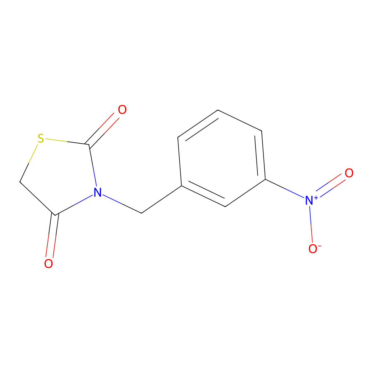 3-[(3-Nitrophenyl)methyl]-1,3-thiazolidine-2,4-dione molecular structure, CAS 103754-65-0