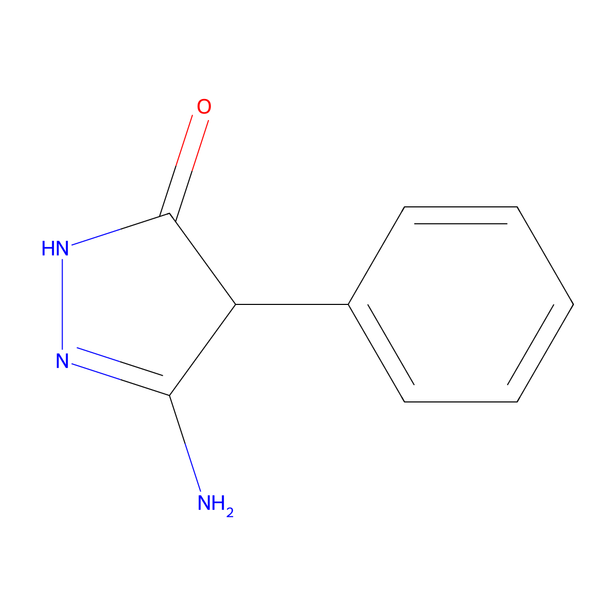 3-amino-4-phenyl-4,5-dihydro-1H-pyrazol-5-one molecular structure, CAS 103755-48-2