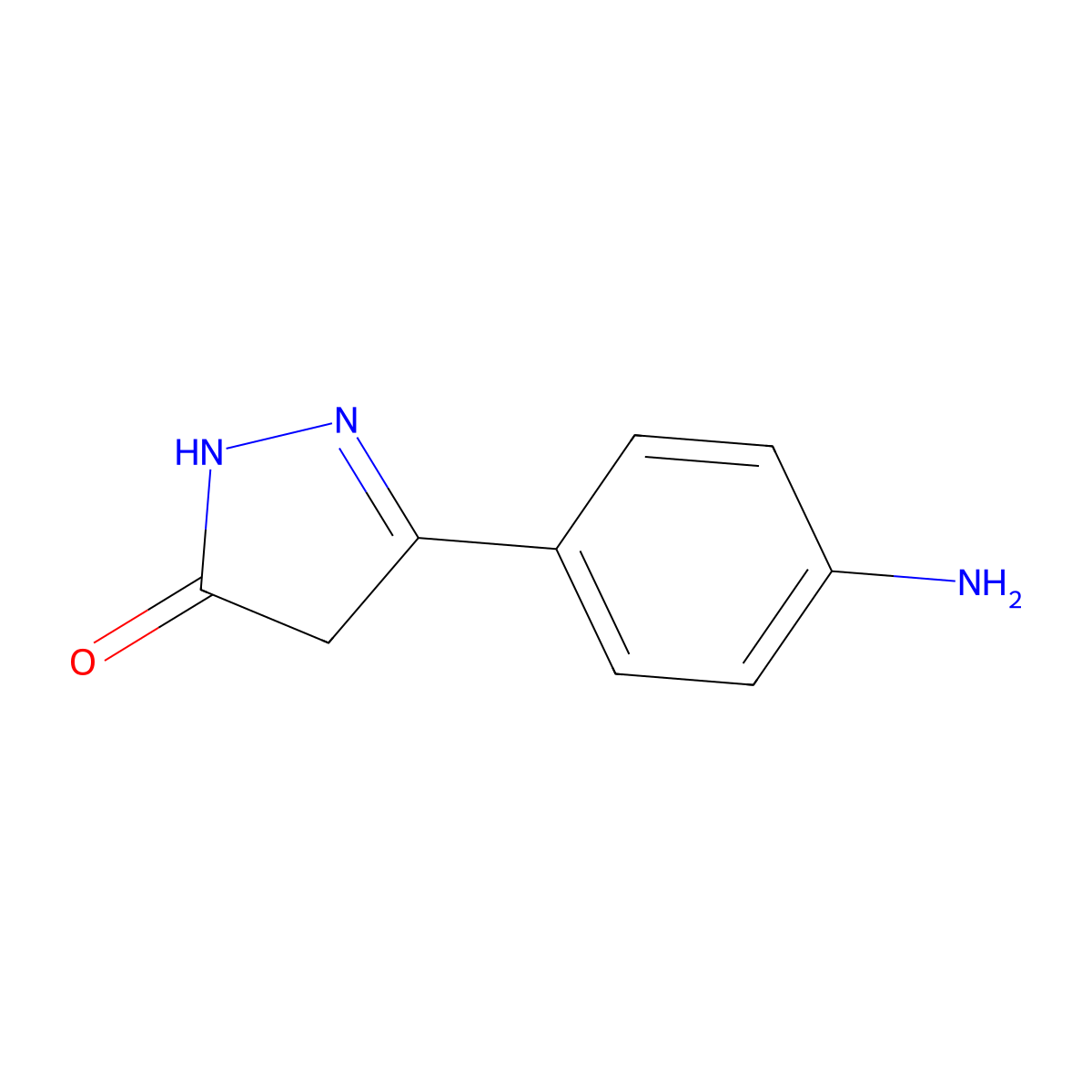5-(4-aminophenyl)-2,4-dihydro-3H-pyrazol-3-one molecular structure, CAS 103755-57-3