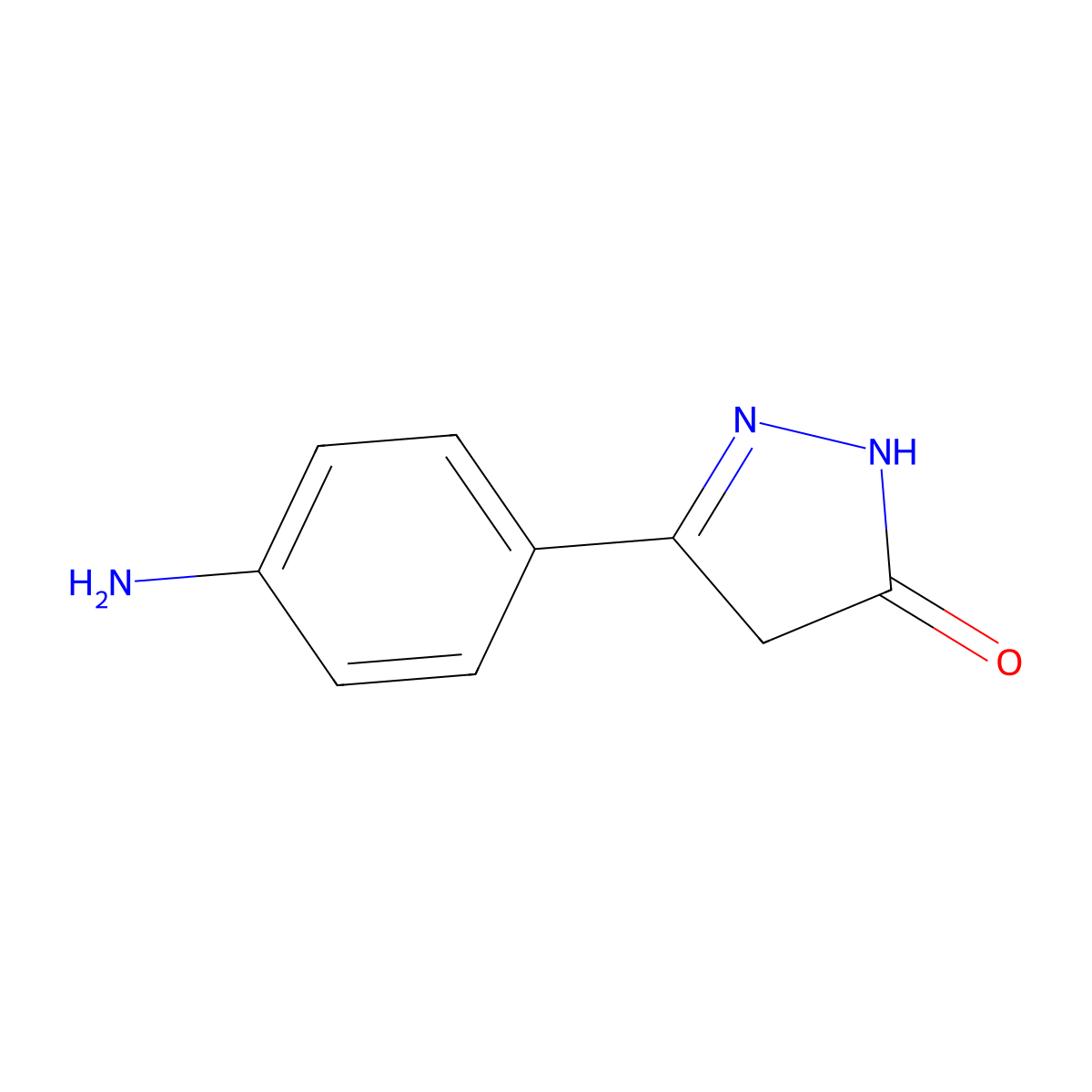 5-(4-aminophenyl)-2,4-dihydro-3H-pyrazol-3-one molecular structure, CAS 103755-57-3