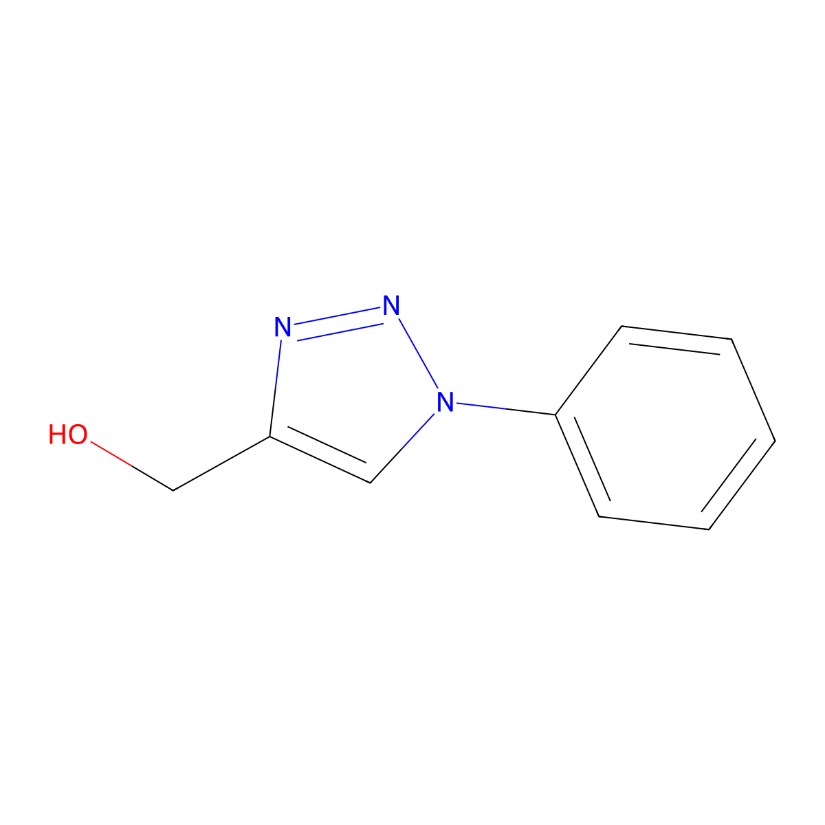 (1-phenyl-1H-1,2,3-triazol-4-yl)methanol molecular structure, CAS 103755-58-4