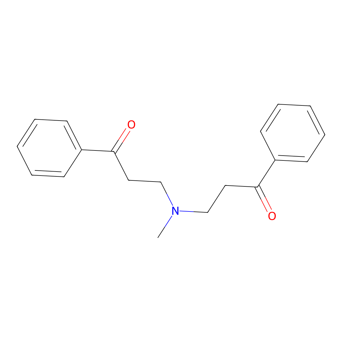 3-[Methyl(3-oxo-3-phenylpropyl)amino]-1-phenylpropan-1-one molecular structure, CAS 103756-12-3