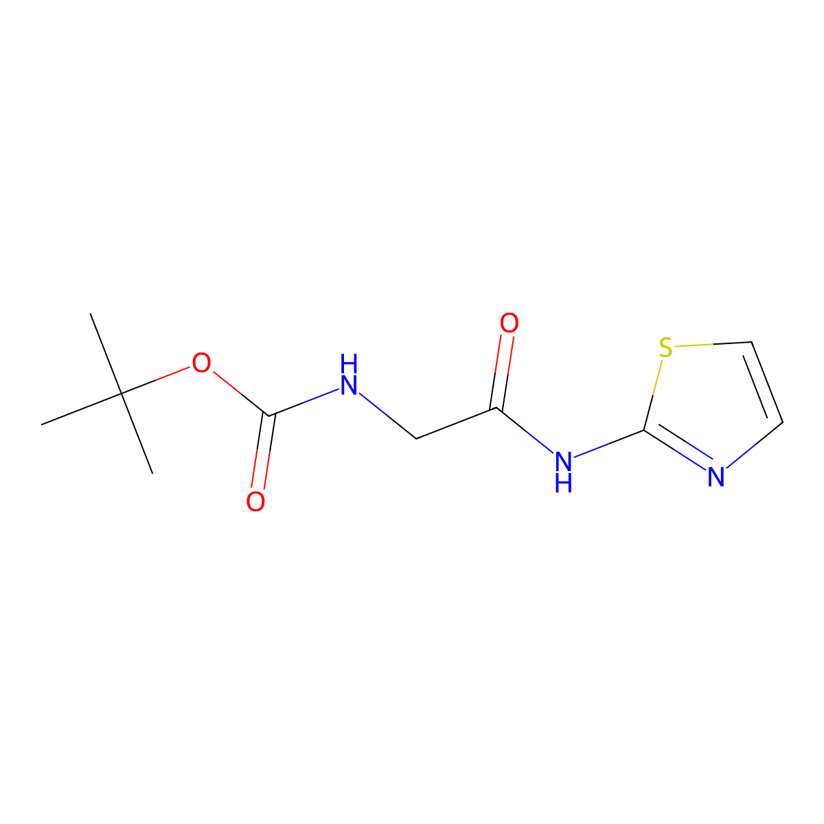 (Thiazol-2-ylcarbamoylmethyl)-carbamic acid tert-butyl ester molecular structure, CAS 1037560-78-3