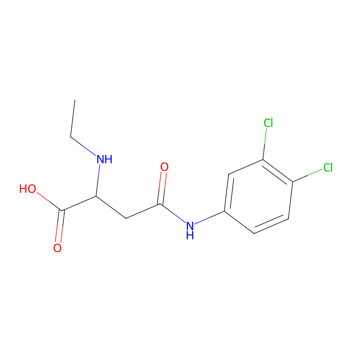 4-((3,4-Dichlorophenyl)amino)-2-(ethylamino)-4-oxobutanoic acid molecular structure, CAS 1037588-13-8
