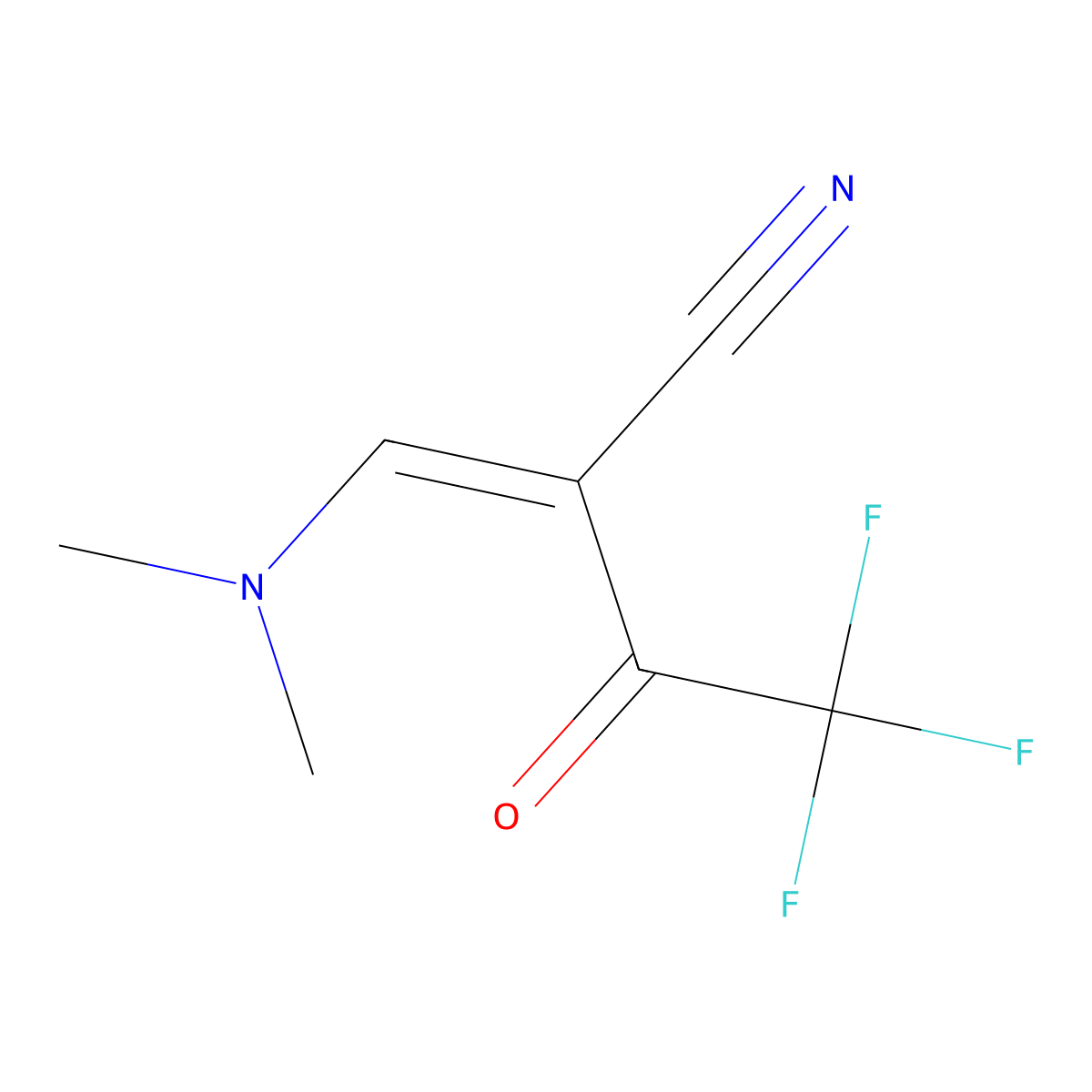 (2E)-2-(dimethylaminomethylidene)-4,4,4-trifluoro-3-oxobutanenitrile molecular structure, CAS 1037593-80-8