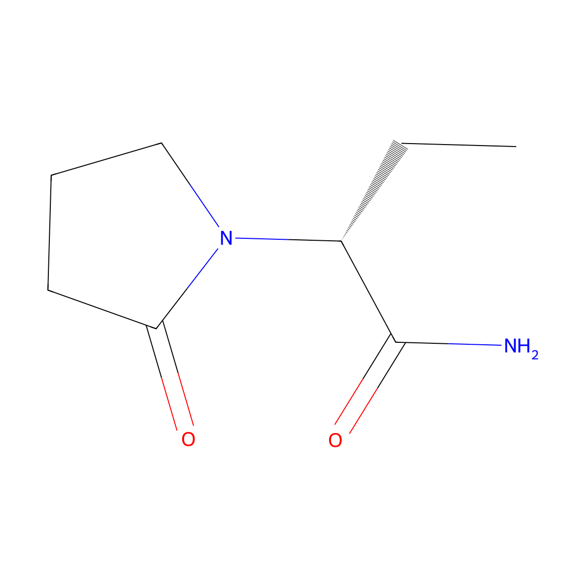 Etiracetam, (R)- molecular structure, CAS 103765-01-1