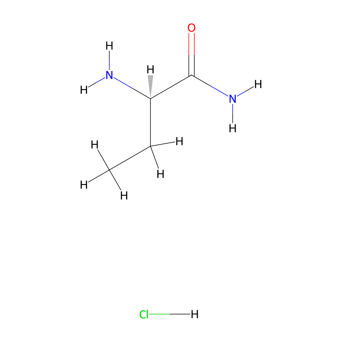 (2R)-2-aminobutanamide hydrochloride molecular structure, CAS 103765-03-3