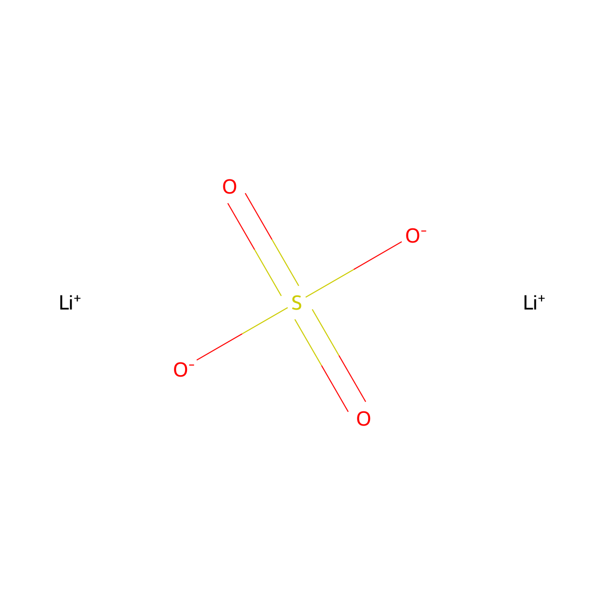 Lithium sulfate molecular structure, CAS 10377-48-7