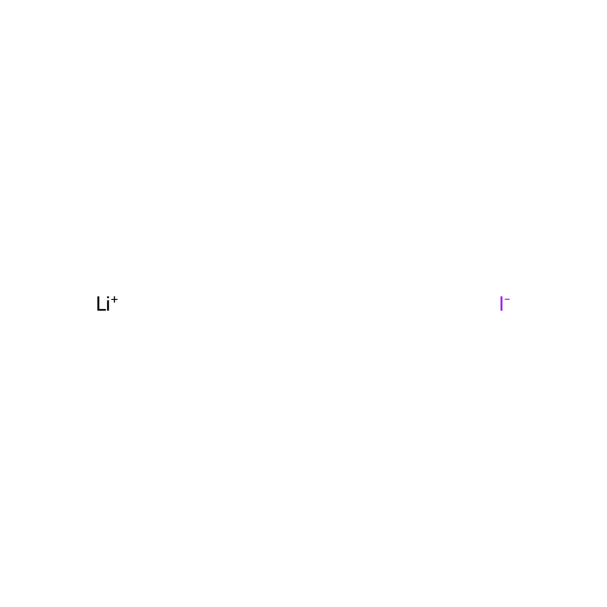 Lithium iodide molecular structure, CAS 10377-51-2