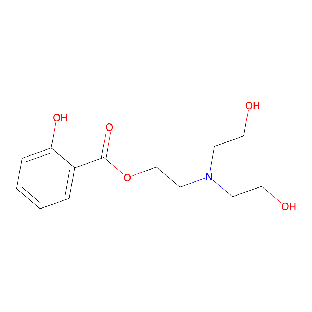 Trolamine salicylate monoester molecular structure, CAS 10377-95-4