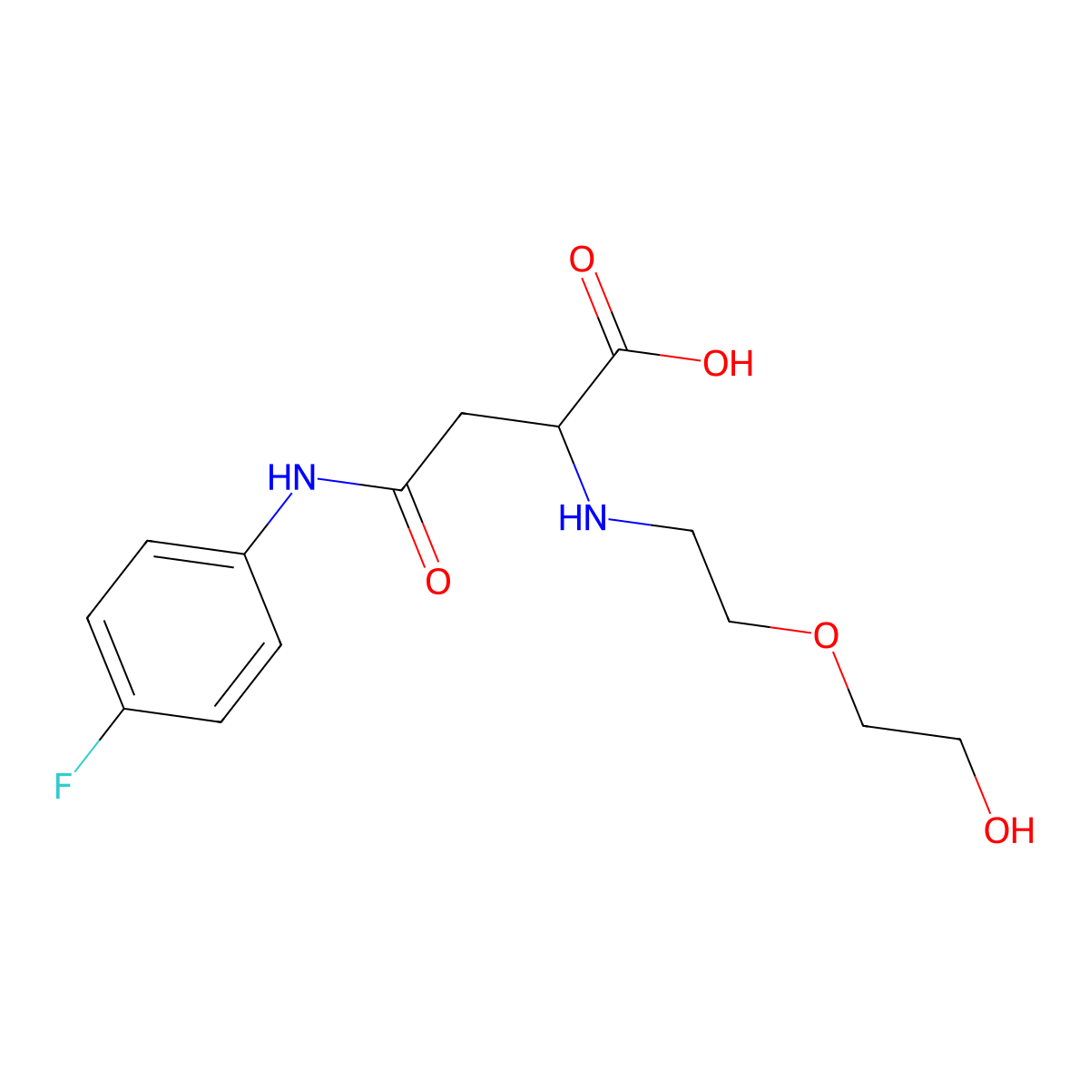 4-(4-Fluoroanilino)-2-[2-(2-hydroxyethoxy)ethylamino]-4-oxobutanoic acid molecular structure, CAS 1037725-36-2