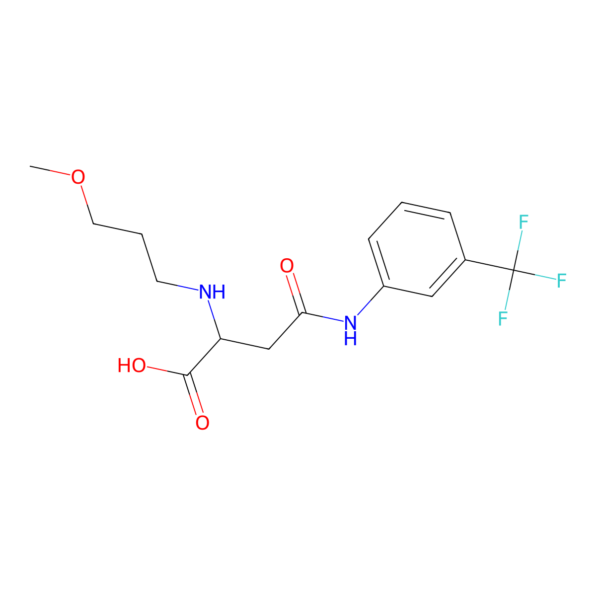 2-(3-Methoxypropylamino)-4-oxo-4-[3-(trifluoromethyl)anilino]butanoic acid molecular structure, CAS 1037728-87-2