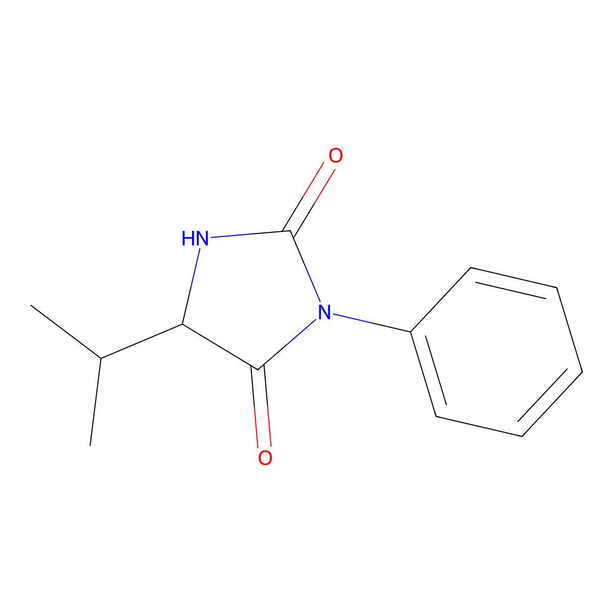 5-Isopropyl-3-phenylimidazolidine-2,4-dione molecular structure, CAS 103774-42-1