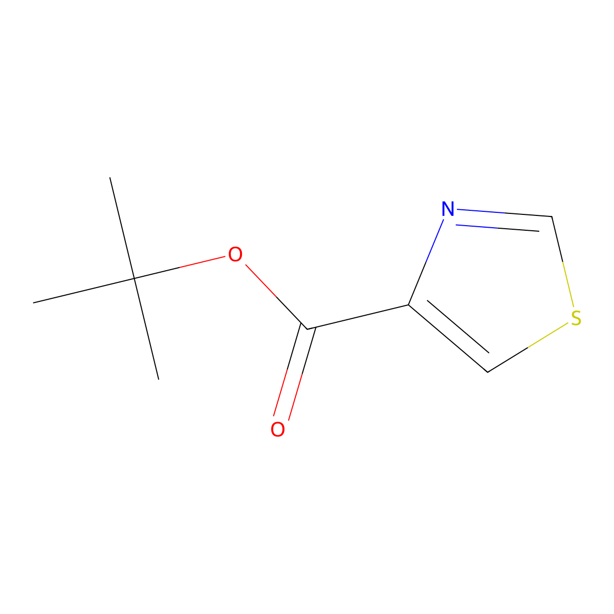 Tert-butyl 1,3-thiazole-4-carboxylate molecular structure, CAS 1037746-91-0
