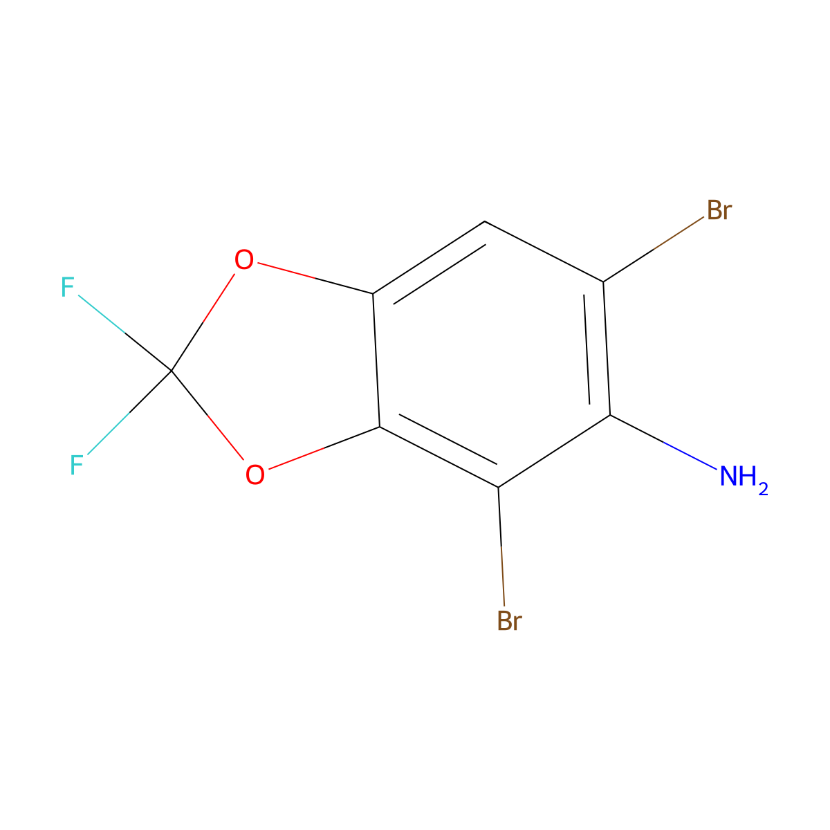 4,6-Dibromo-2,2-difluorobenzo[d][1,3]dioxol-5-amine molecular structure, CAS 1037763-48-6