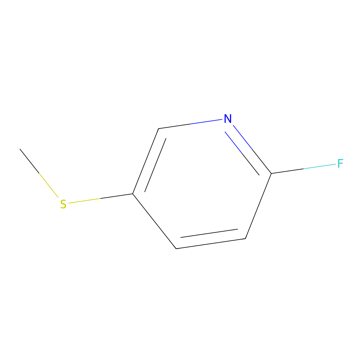 2-Fluoro-5-(methylthio)pyridine molecular structure, CAS 1037764-83-2
