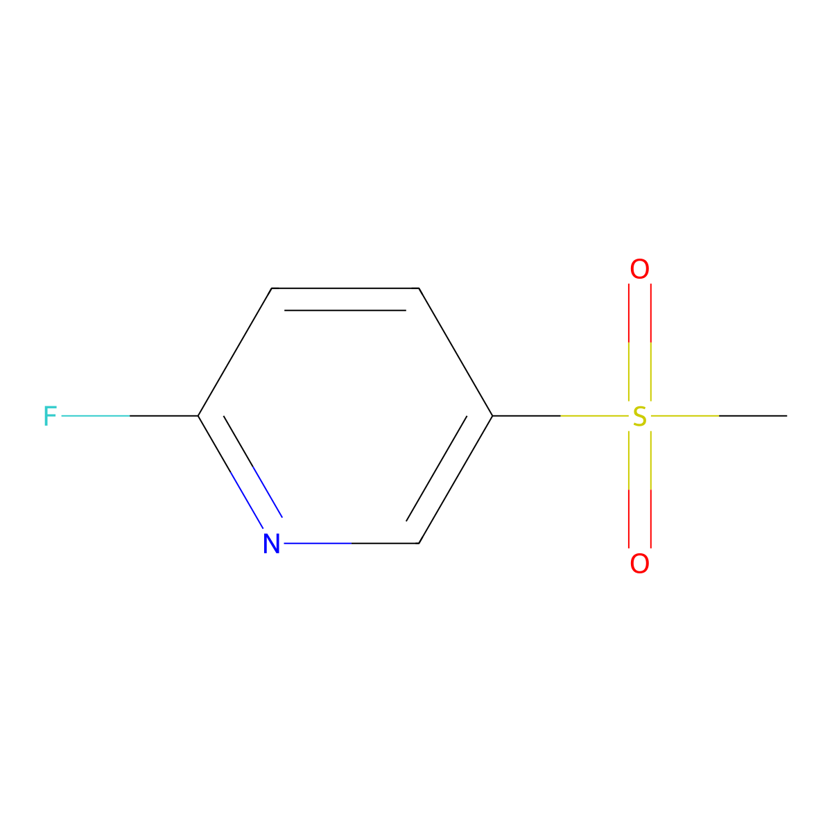 2-Fluoro-5-(methylsulfonyl)pyridine molecular structure, CAS 1037764-85-4