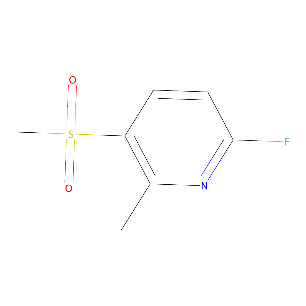 6-Fluoro-2-methyl-3-(methylsulfonyl)pyridine molecular structure, CAS 1037764-87-6