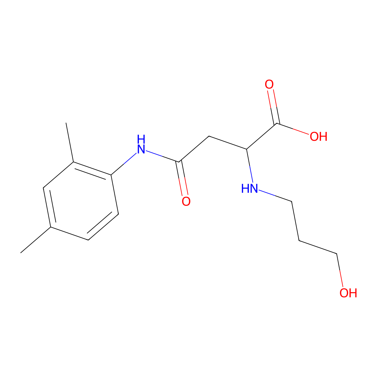 4-(2,4-Dimethylanilino)-2-(3-hydroxypropylamino)-4-oxobutanoic acid molecular structure, CAS 1037784-80-7