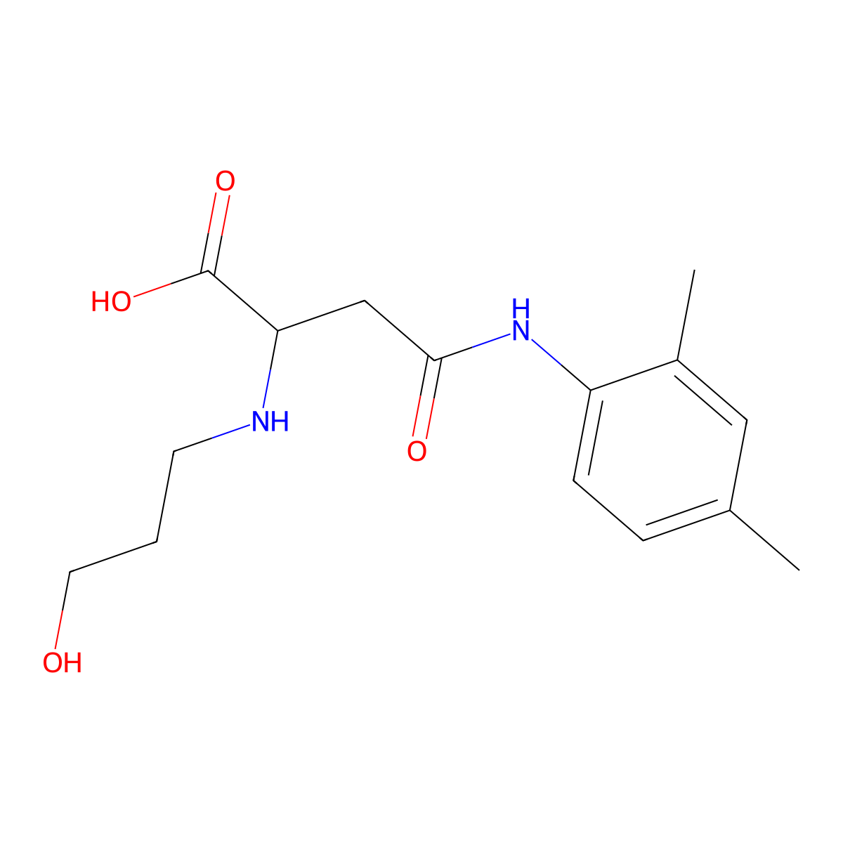 4-(2,4-Dimethylanilino)-2-(3-hydroxypropylamino)-4-oxobutanoic acid molecular structure, CAS 1037784-80-7