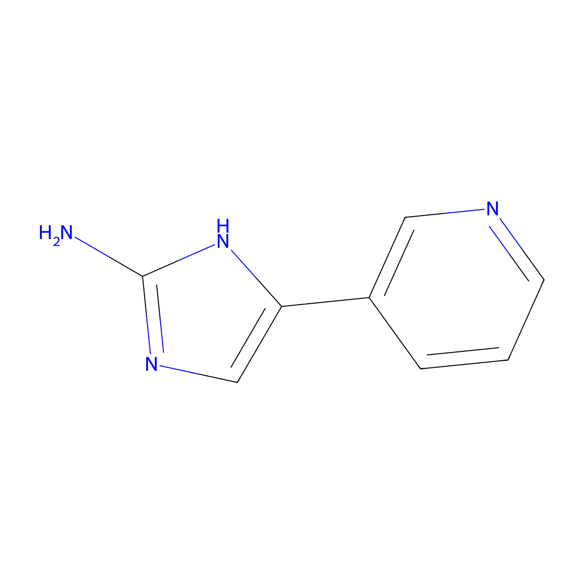 4-(pyridin-3-yl)-1H-imidazol-2-amine molecular structure, CAS 103779-29-9