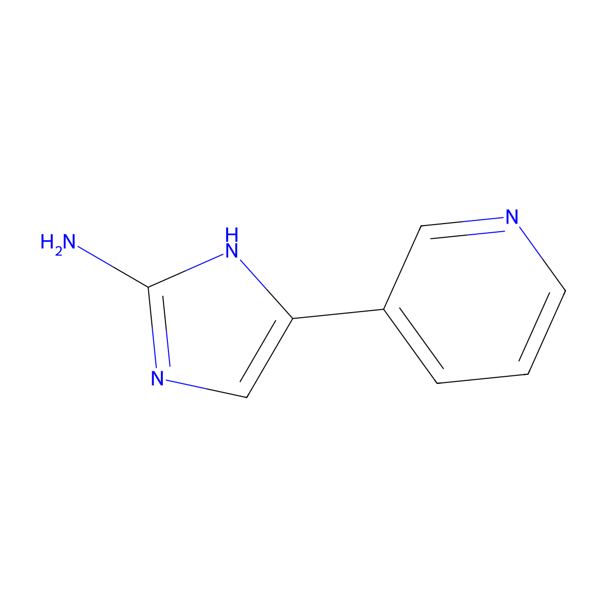 4-(pyridin-3-yl)-1H-imidazol-2-amine molecular structure, CAS 103779-29-9