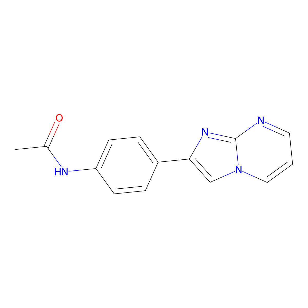 N-(4-imidazo[1,2-a]pyrimidin-2-ylphenyl)acetamide molecular structure, CAS 103779-36-8