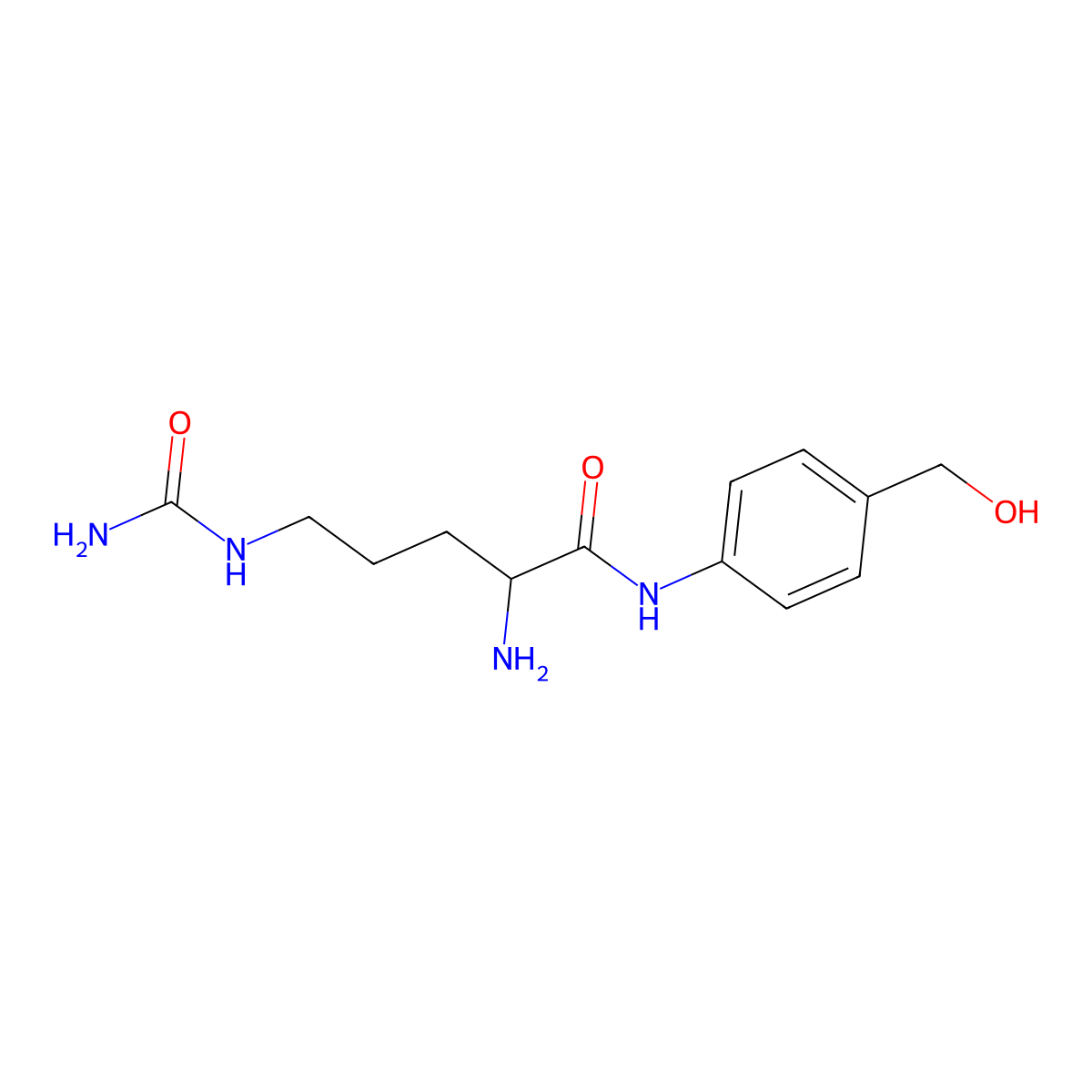 (S)-2-amino-N-(4-(hydroxymethyl)phenyl)-5-ureidopentanamide molecular structure, CAS 1037794-22-1