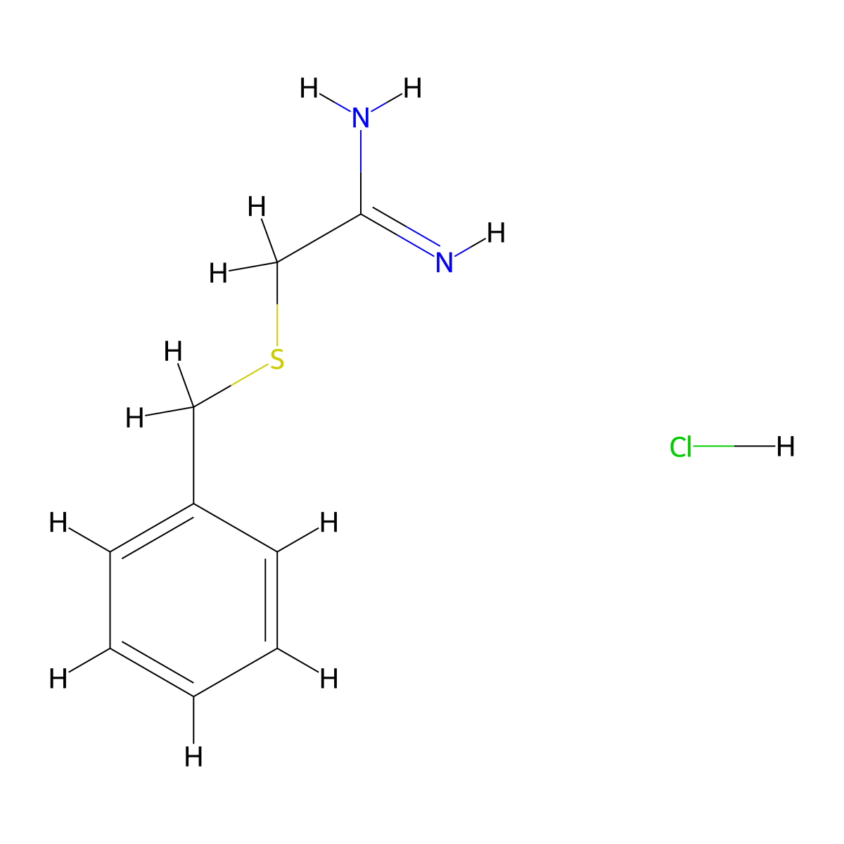 2-(Benzylsulfanyl)ethanimidamide hydrochloride molecular structure, CAS 10378-68-4