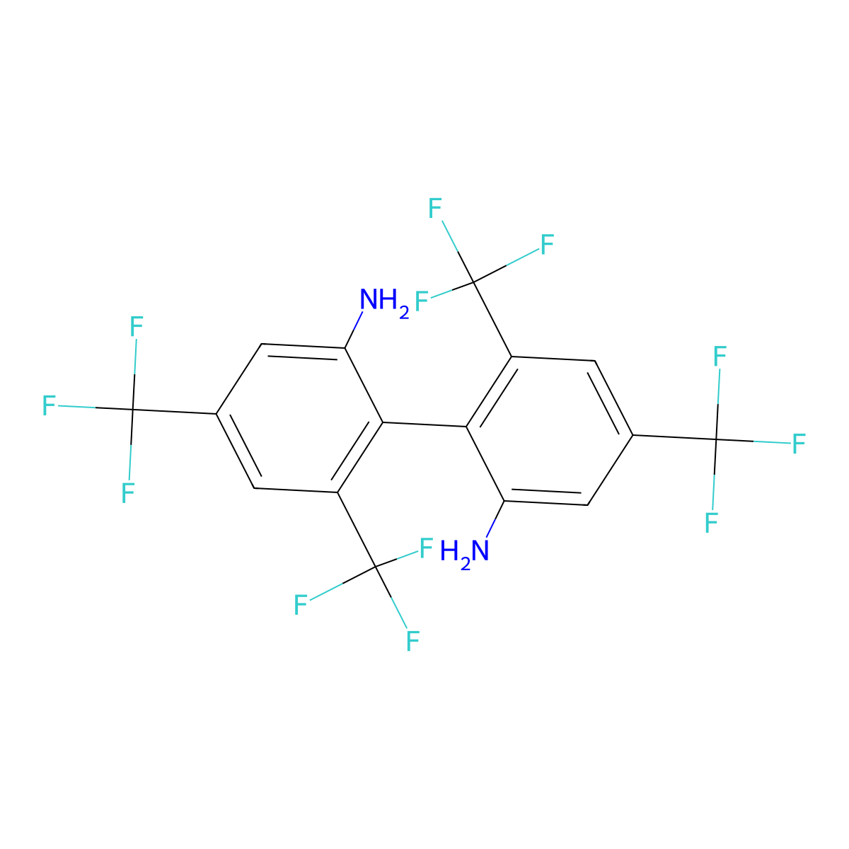 4,4',6,6'-Tetrakis(trifluoromethyl)biphenyl-2,2'-diamine molecular structure, CAS 1037800-48-8