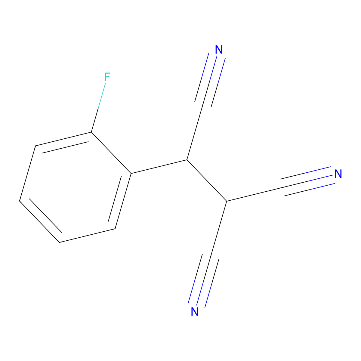 2-(2-Fluorophenyl)ethane-1,1,2-tricarbonitrile molecular structure, CAS 1037804-74-2