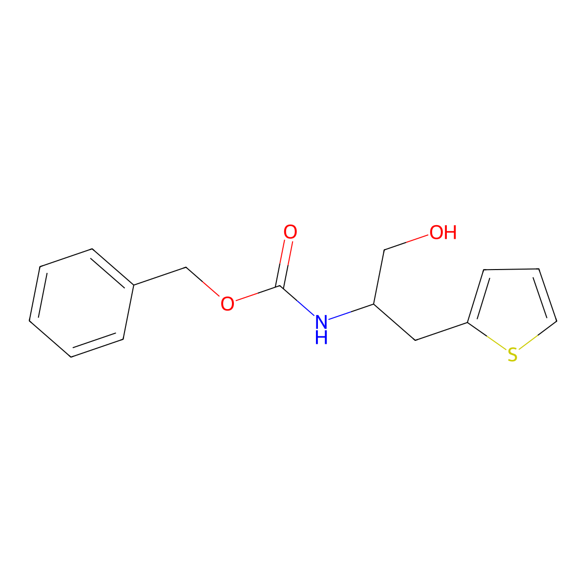benzyl N-[1-hydroxy-3-(thiophen-2-yl)propan-2-yl]carbamate molecular structure, CAS 1037828-64-0