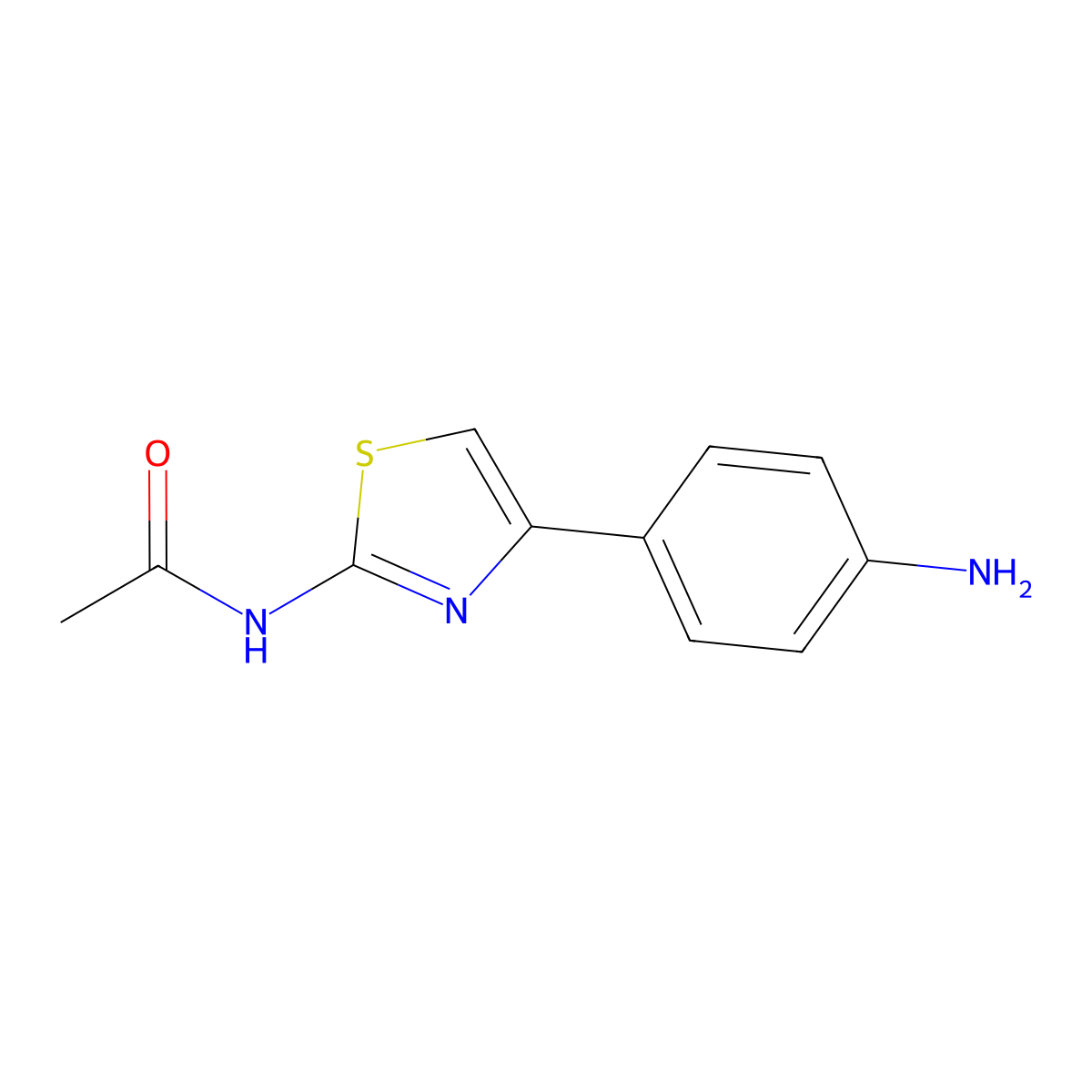 N-[4-(4-aminophenyl)-1,3-thiazol-2-yl]acetamide molecular structure, CAS 103783-72-8