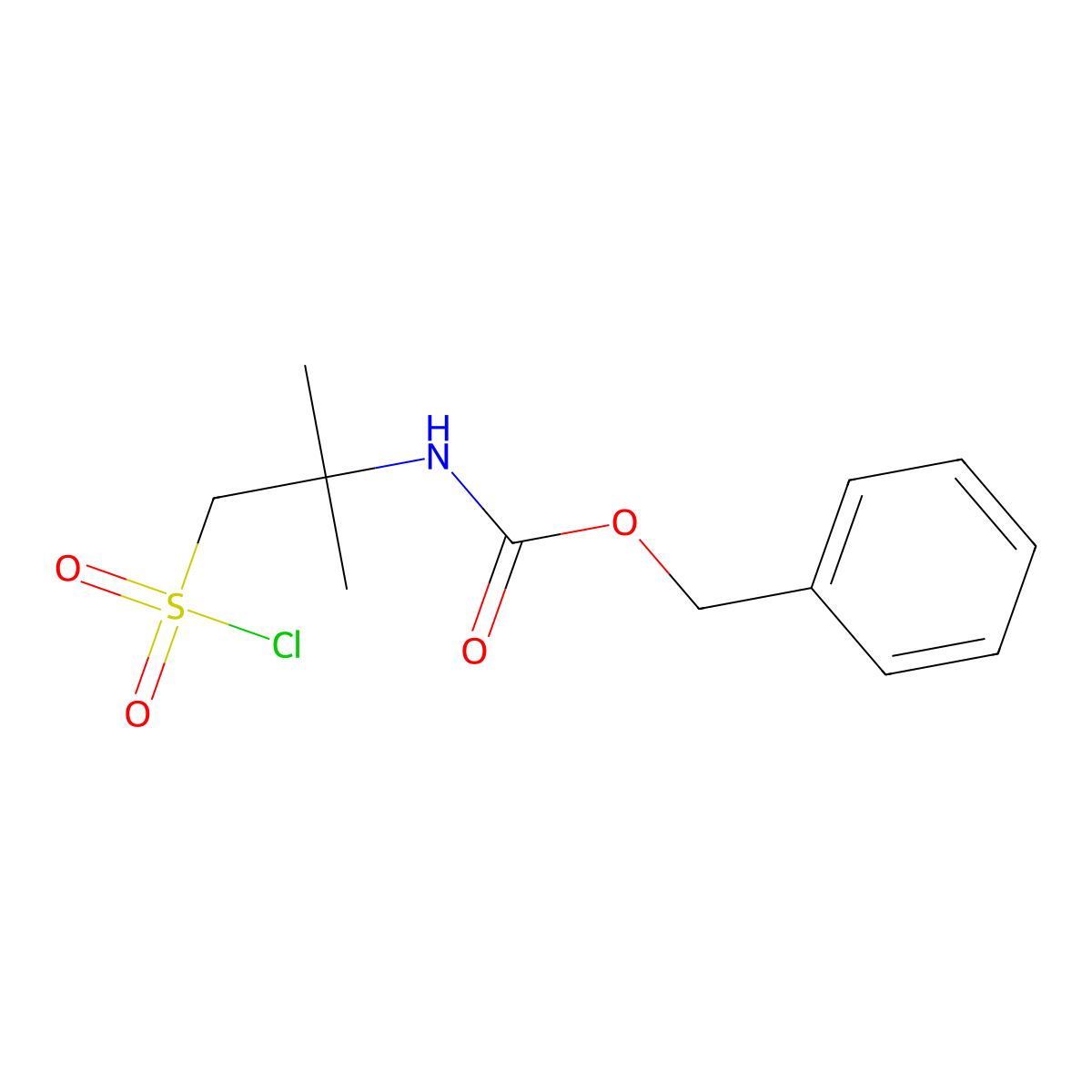 Benzyl 1-(chlorosulfonyl)-2-methylpropan-2-ylcarbamate molecular structure, CAS 1037833-11-6