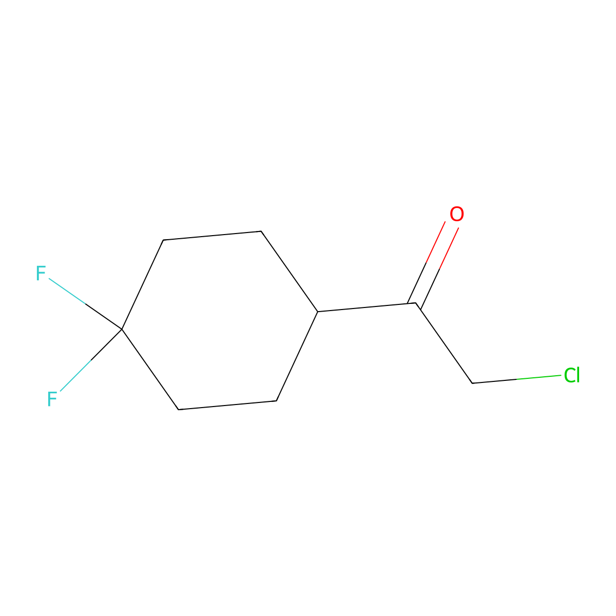 2-Chloro-1-(4,4-difluorocyclohexyl)ethan-1-one molecular structure, CAS 1037834-16-4