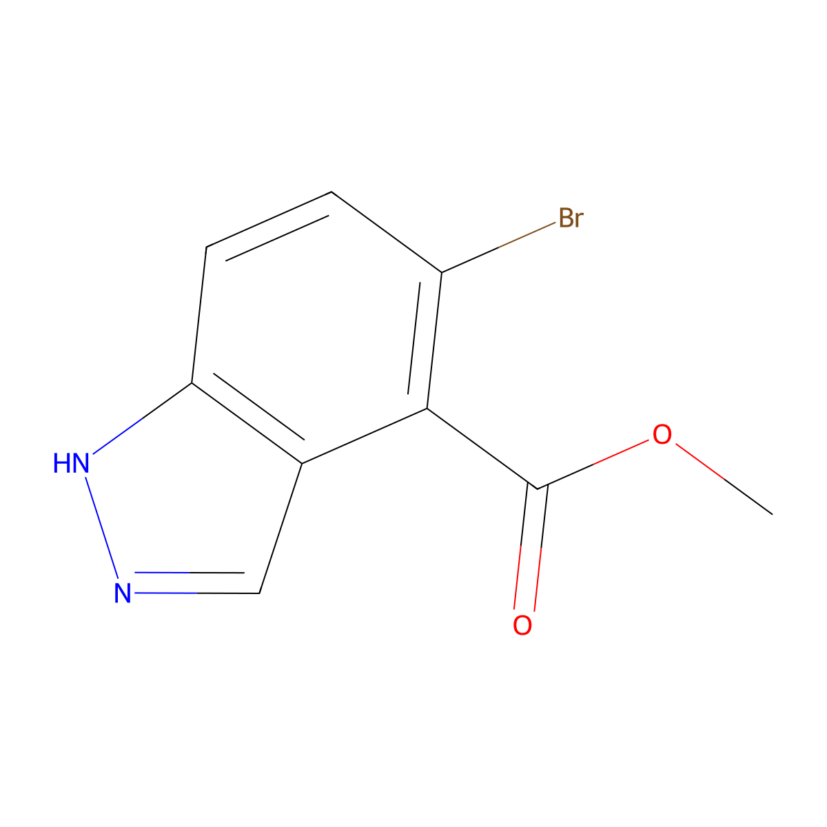 Methyl 5-bromo-1H-indazole-4-carboxylate molecular structure, CAS 1037840-79-1