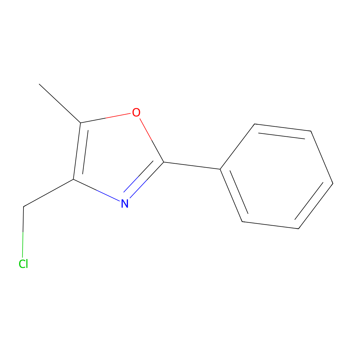 4-(Chloromethyl)-5-methyl-2-phenyl-1,3-oxazole molecular structure, CAS 103788-61-0